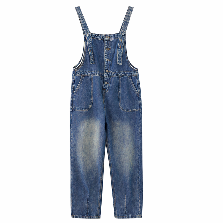 Damesjumpsuit van denim met wijde snit - Neriva