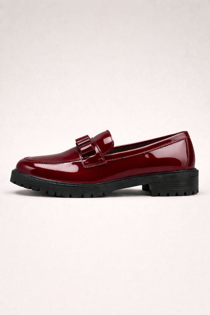 Damesschoenen glanzend rood lakleer met dikke zolen - Victoria
