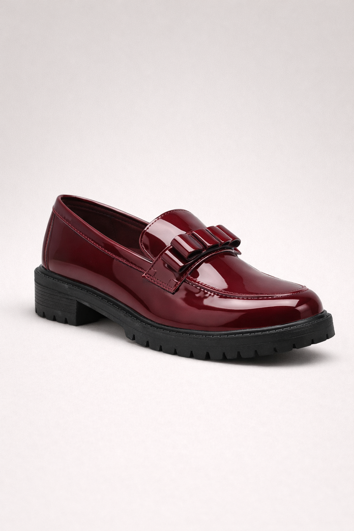Damesschoenen glanzend rood lakleer met dikke zolen - Victoria