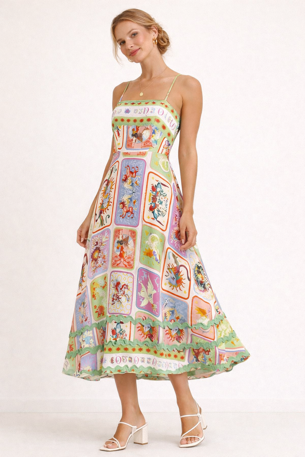 Vloeiende maxi-jurk met artistieke print - Valeria