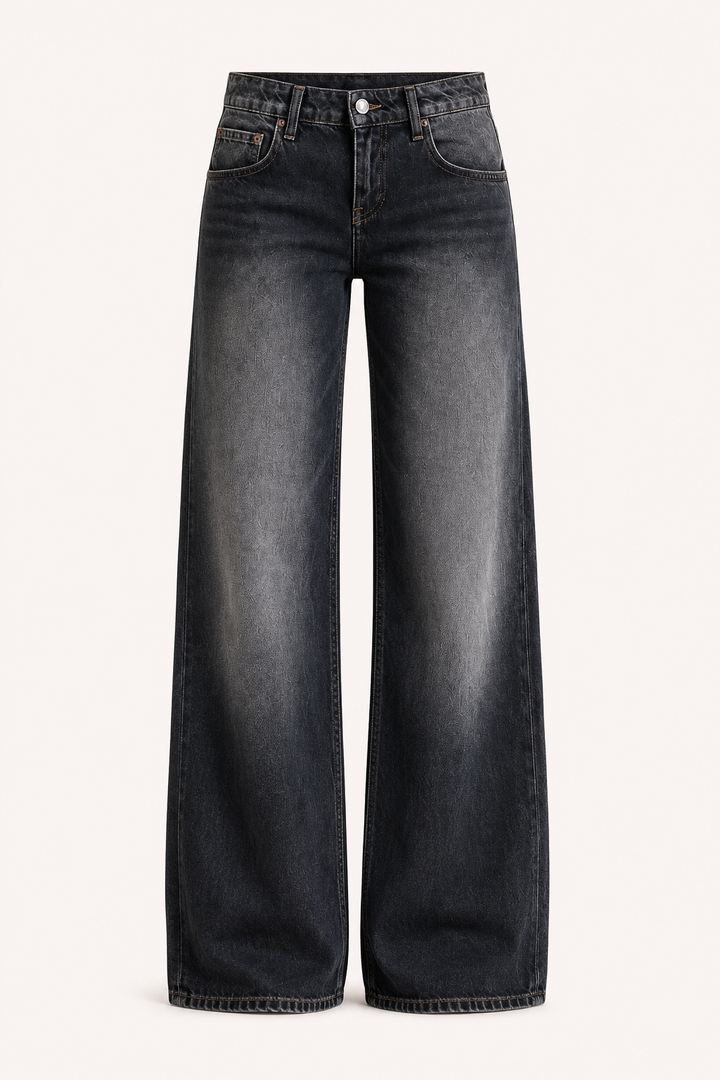 Damesjeans met halflange pijpen en wijde pijpen - Kerstin