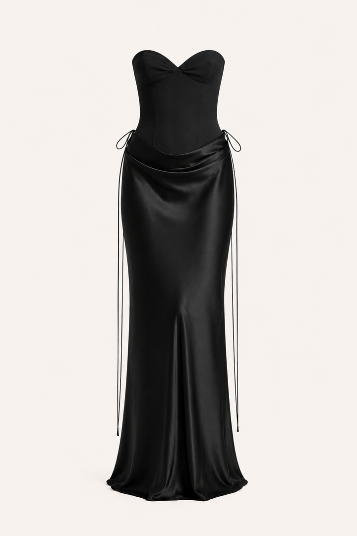 Damesoutfit met strapless korset en gedrapeerde rok - Annika