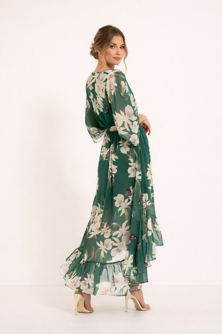 Midi feestjurk met bloemenprint voor dames - Giulia