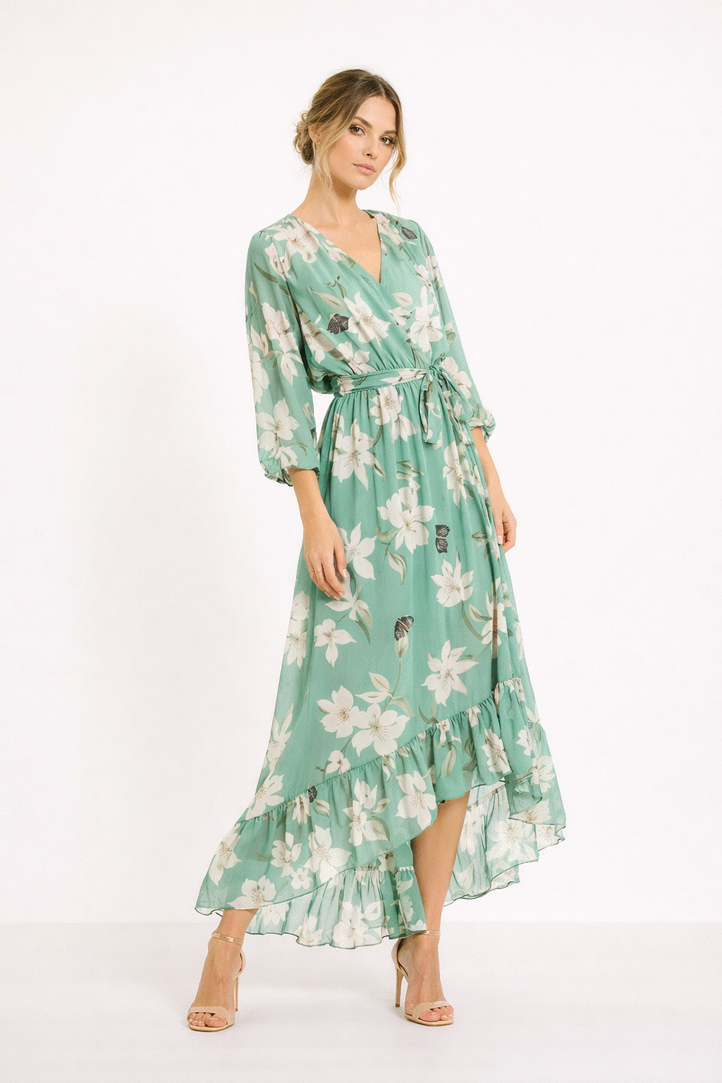 Midi feestjurk met bloemenprint voor dames - Giulia