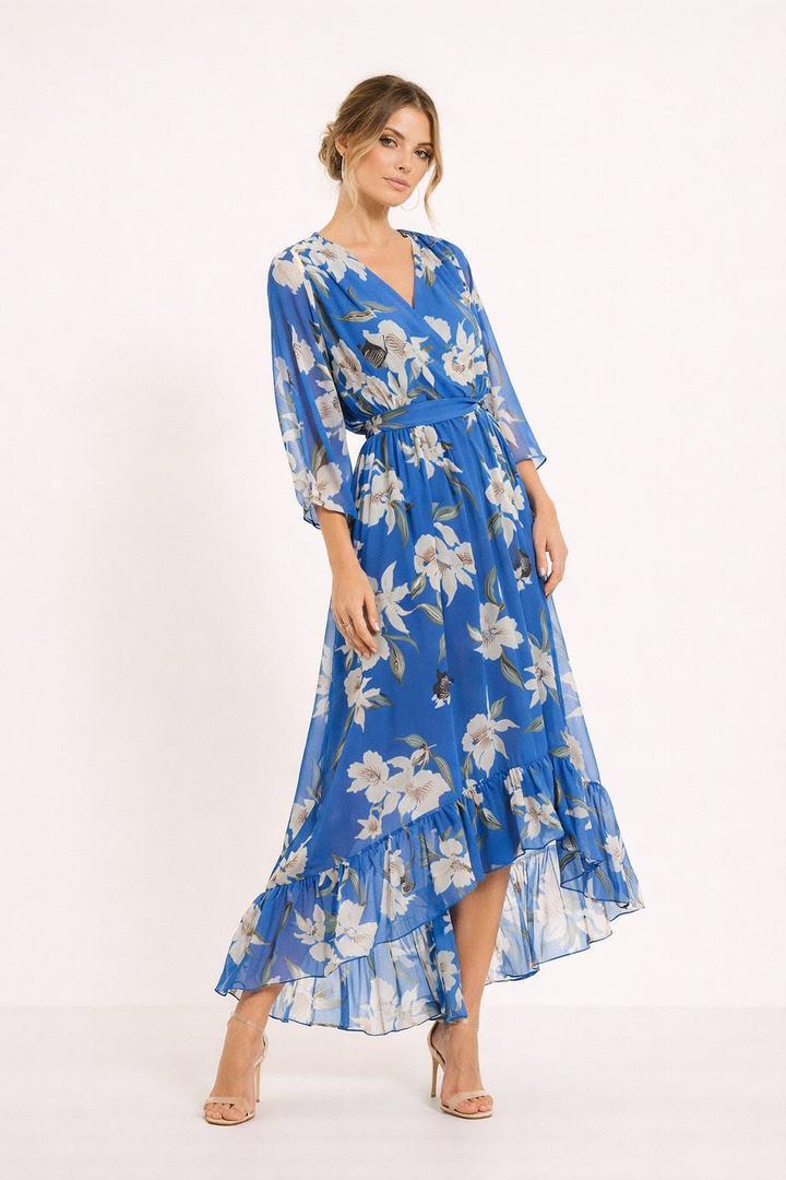 Midi feestjurk met bloemenprint voor dames - Giulia