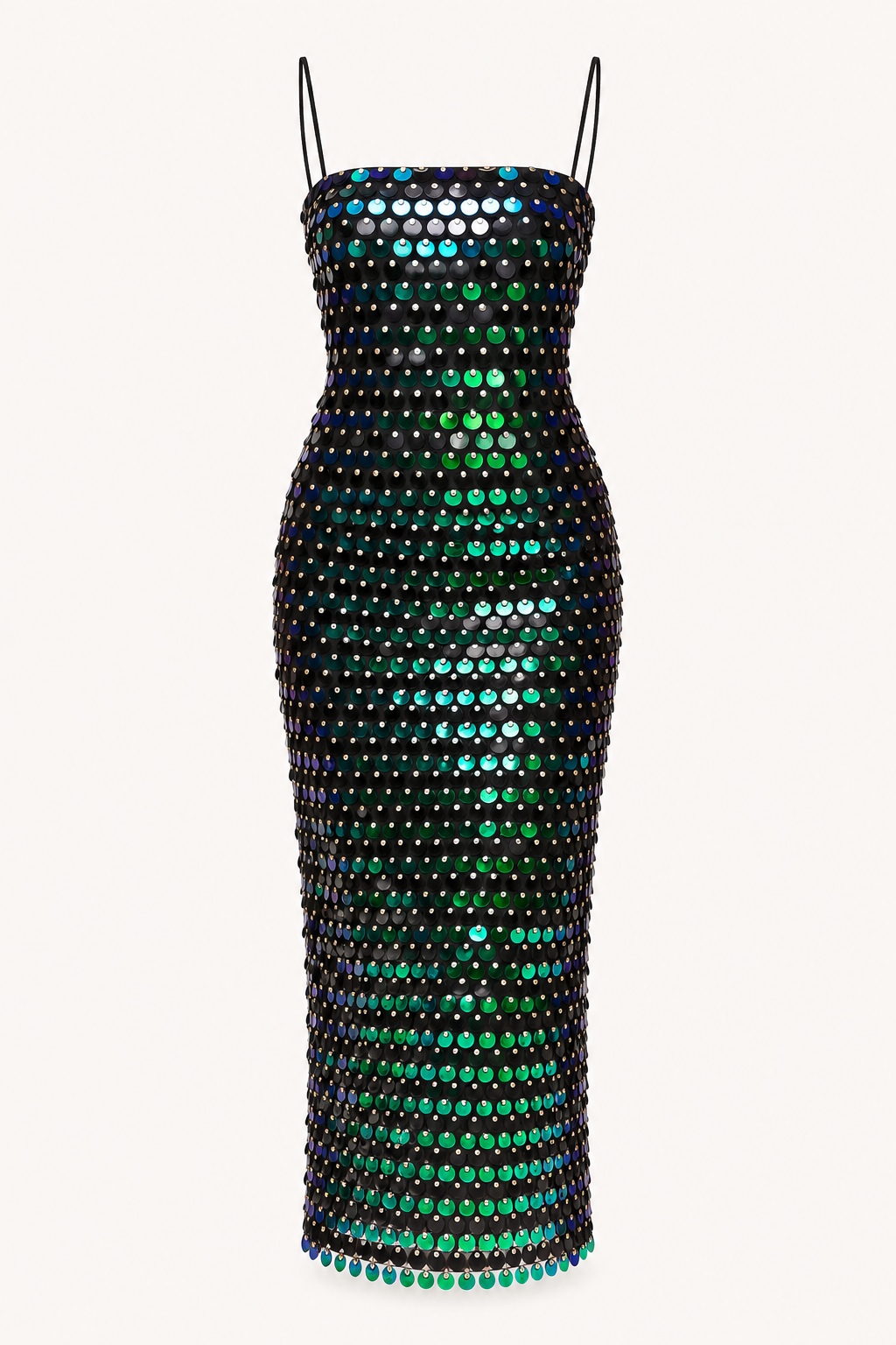 Elegante midi cocktailjurk met glanzende afwerking - Senta