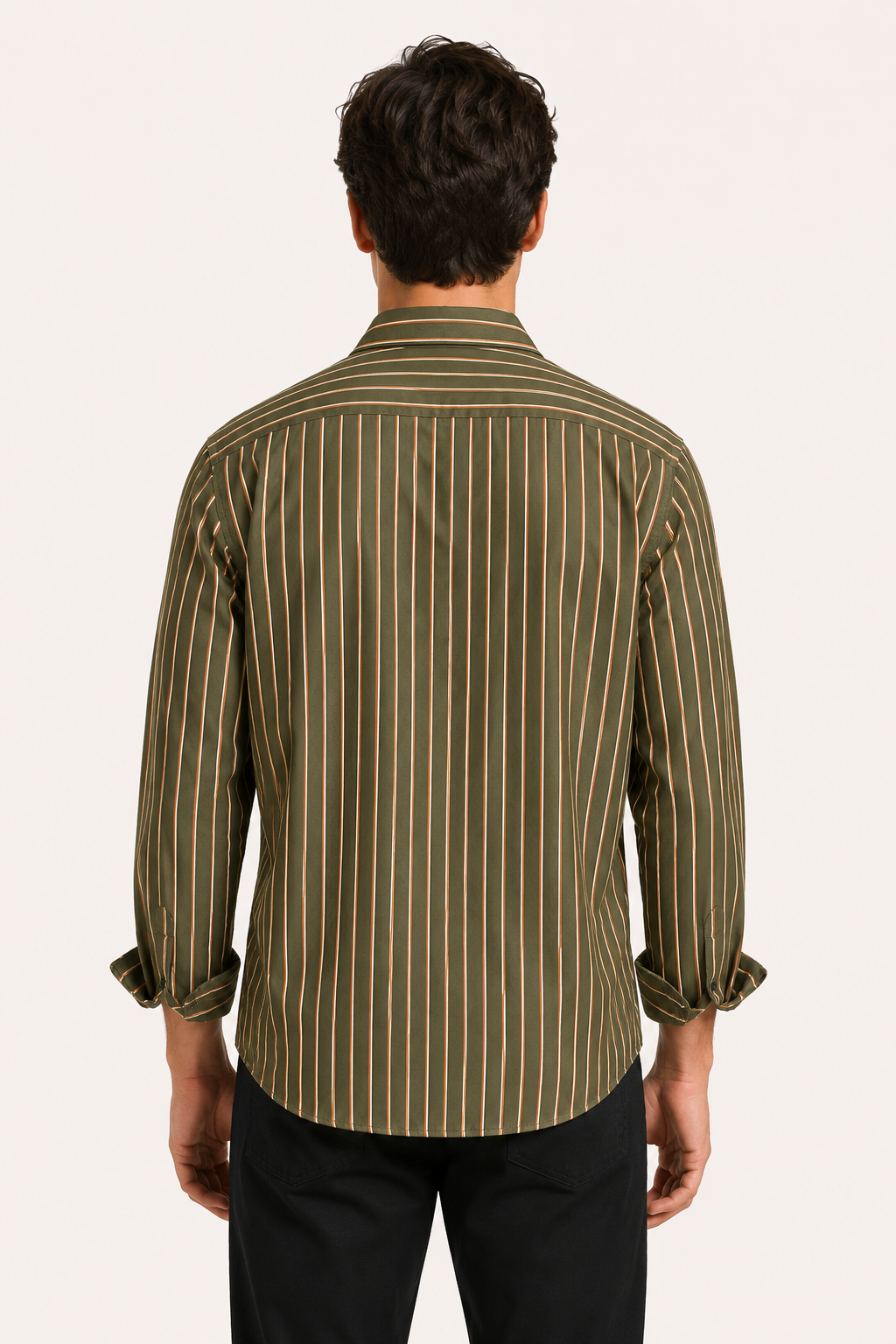 Gestreept herenoverhemd met lange mouwen in mediterrane stijl - Kilian