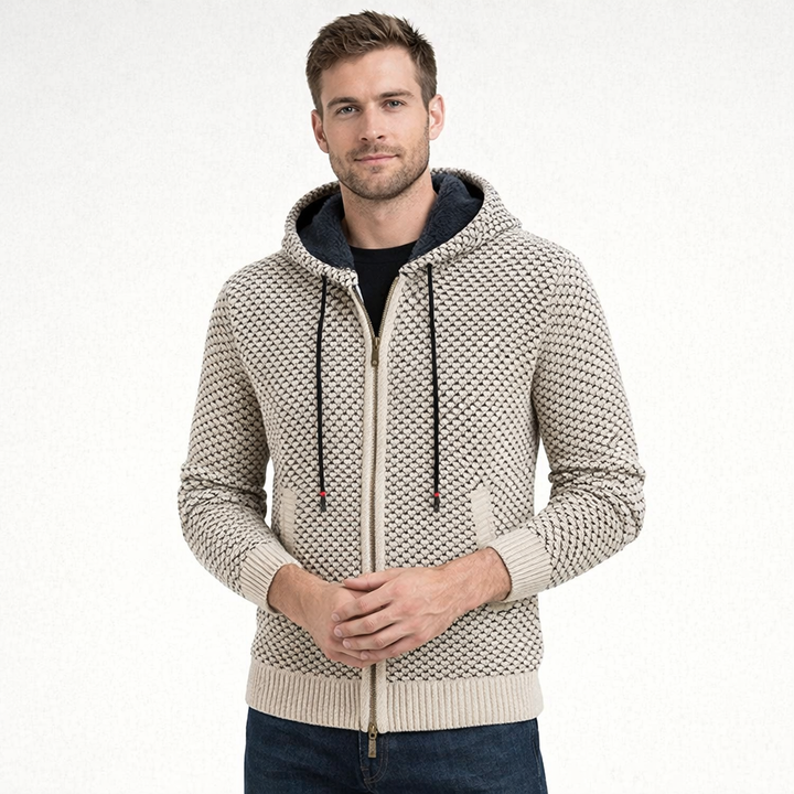 Herencardigan met capuchon en binnenvoering - Rynor