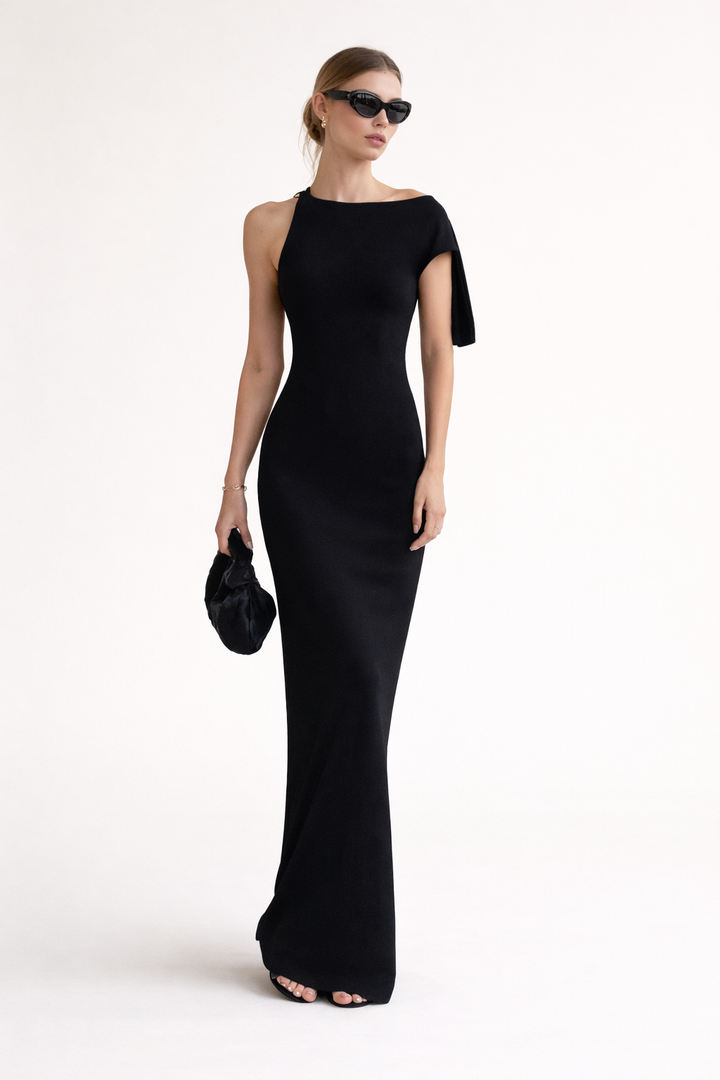 Elegante feestjurk met één schouder voor vrouwen - Isolde