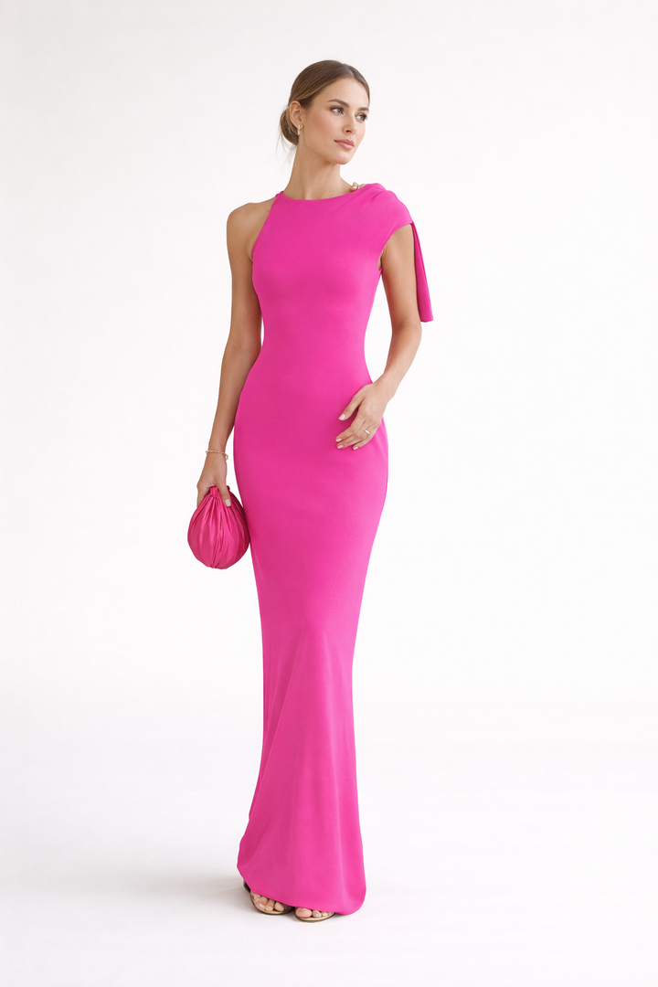 Elegante feestjurk met één schouder voor vrouwen - Isolde