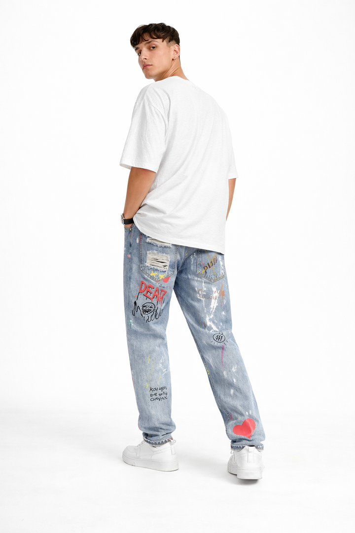 Jeans met grafische print - Sindre