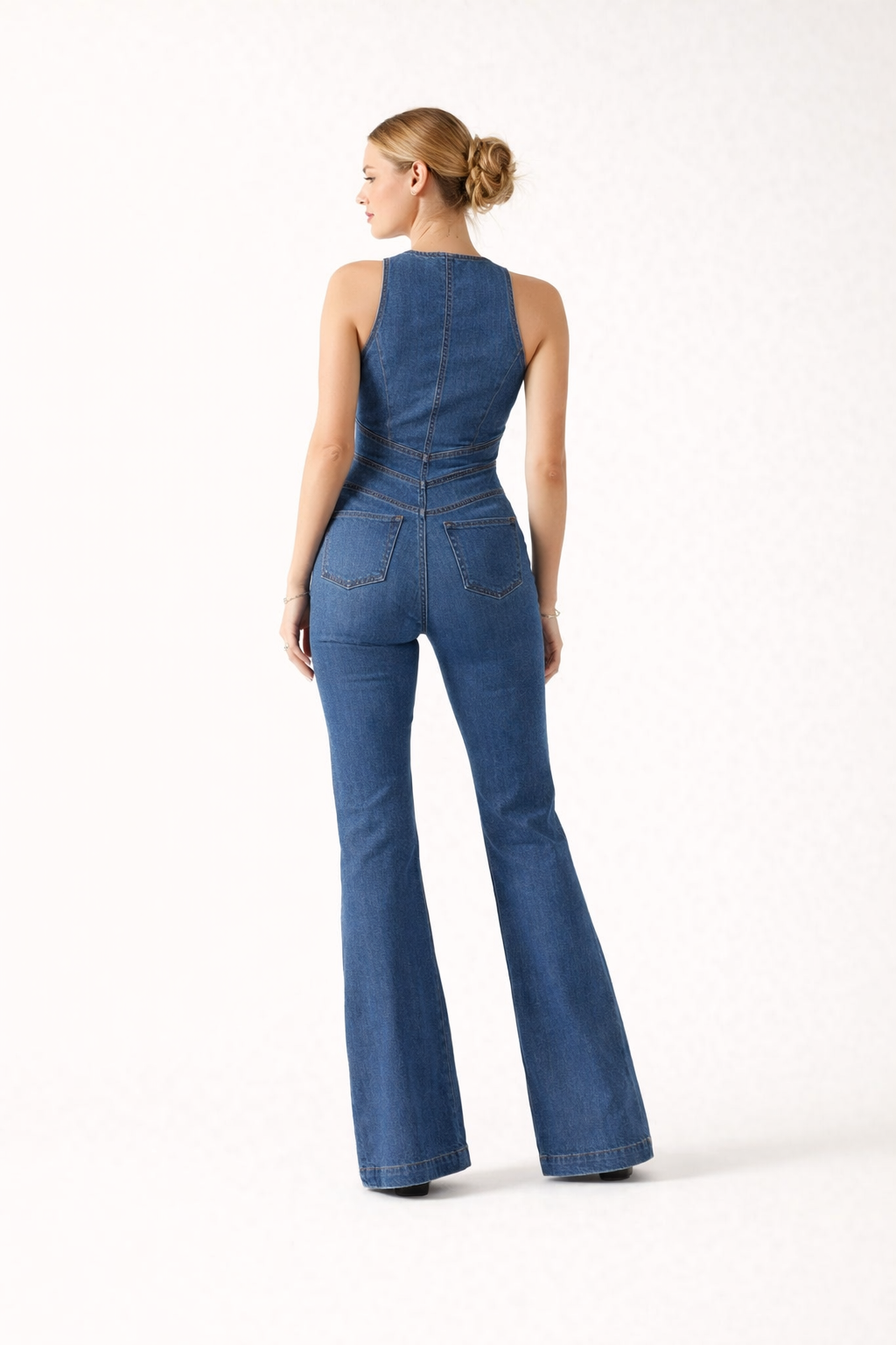 Casual denim jumpsuit met ritssluiting voor dames - Yselle