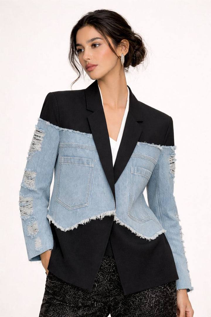 Blazer van denimmix voor dames - Aisha