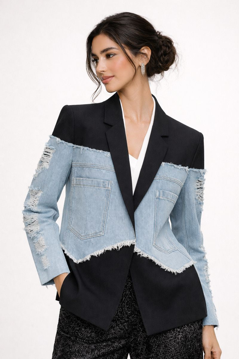 Blazer van denimmix voor dames - Aisha