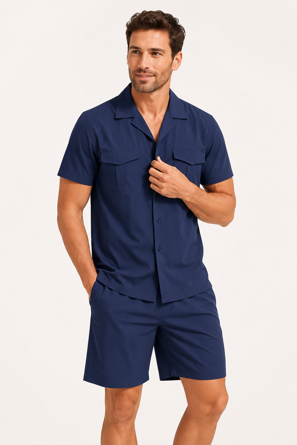 Herenshirt en herenshort met dubbele zakken - Matthis