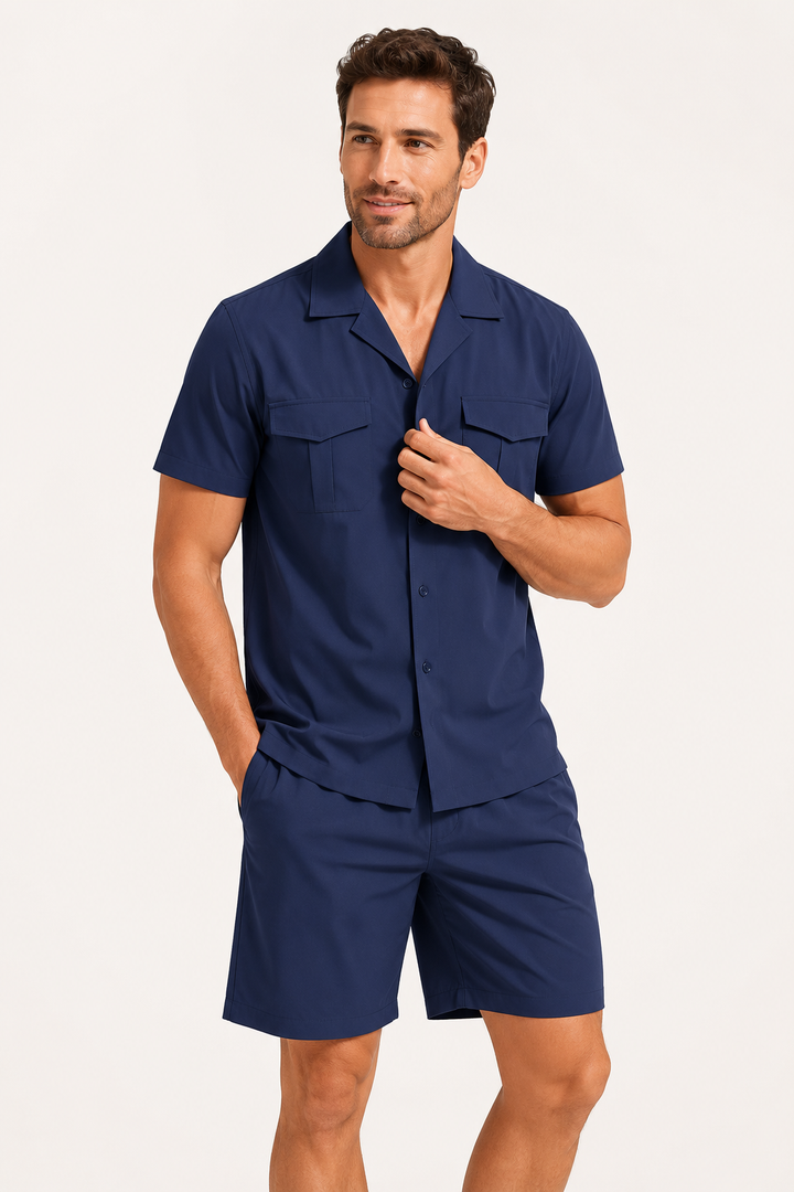 Herenshirt en herenshort met dubbele zakken - Matthis