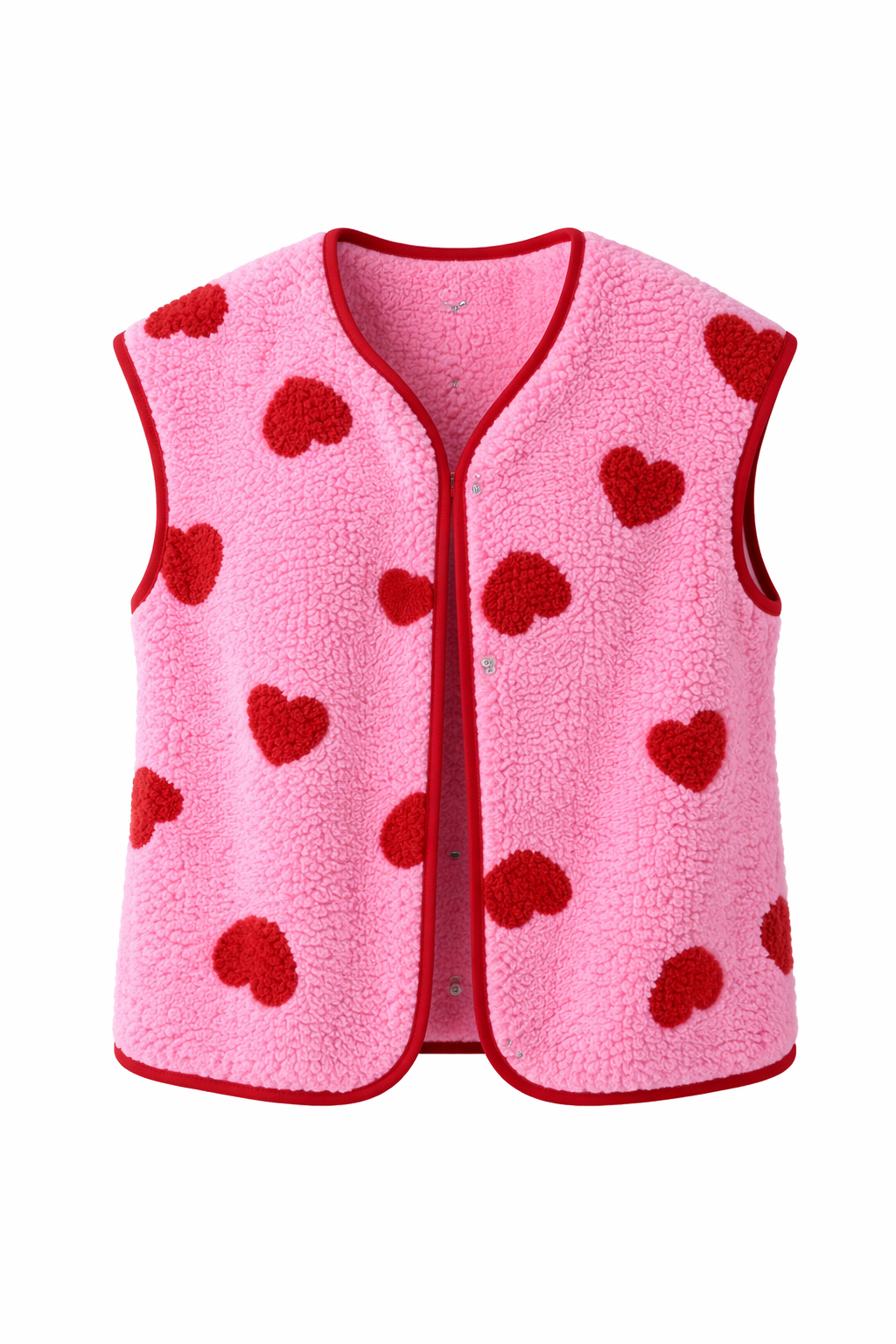 Damesgilet van pluche met hartjesprint - Bere