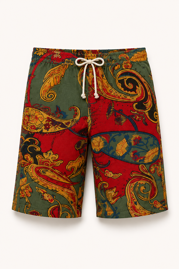 Heren short met print, verstelbare taille - Hugo