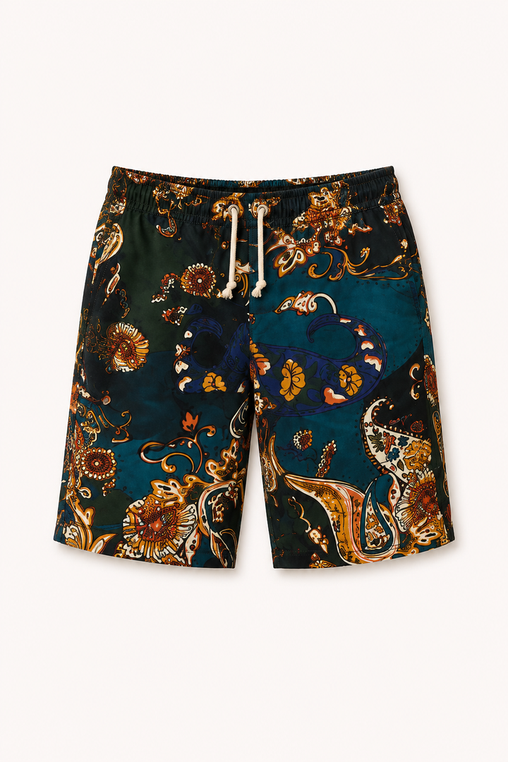 Heren short met print, verstelbare taille - Hugo