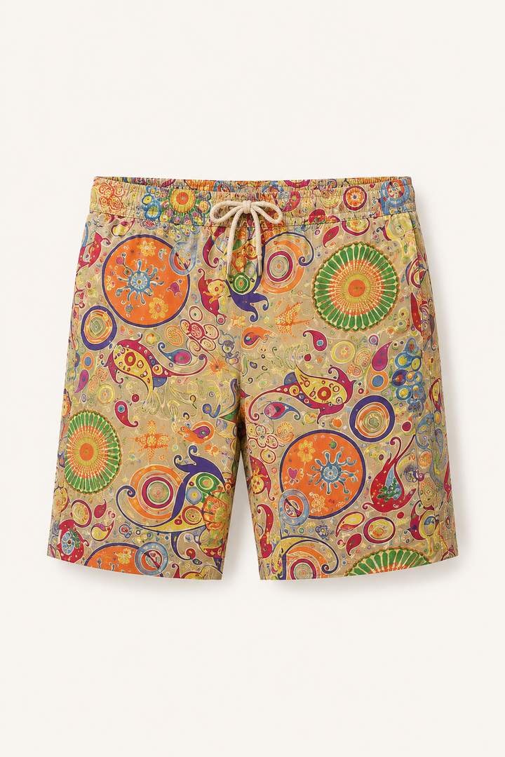 Heren short met print, verstelbare taille - Hugo