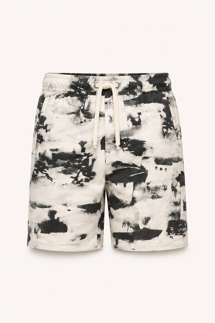 Heren short met print, verstelbare taille - Hugo