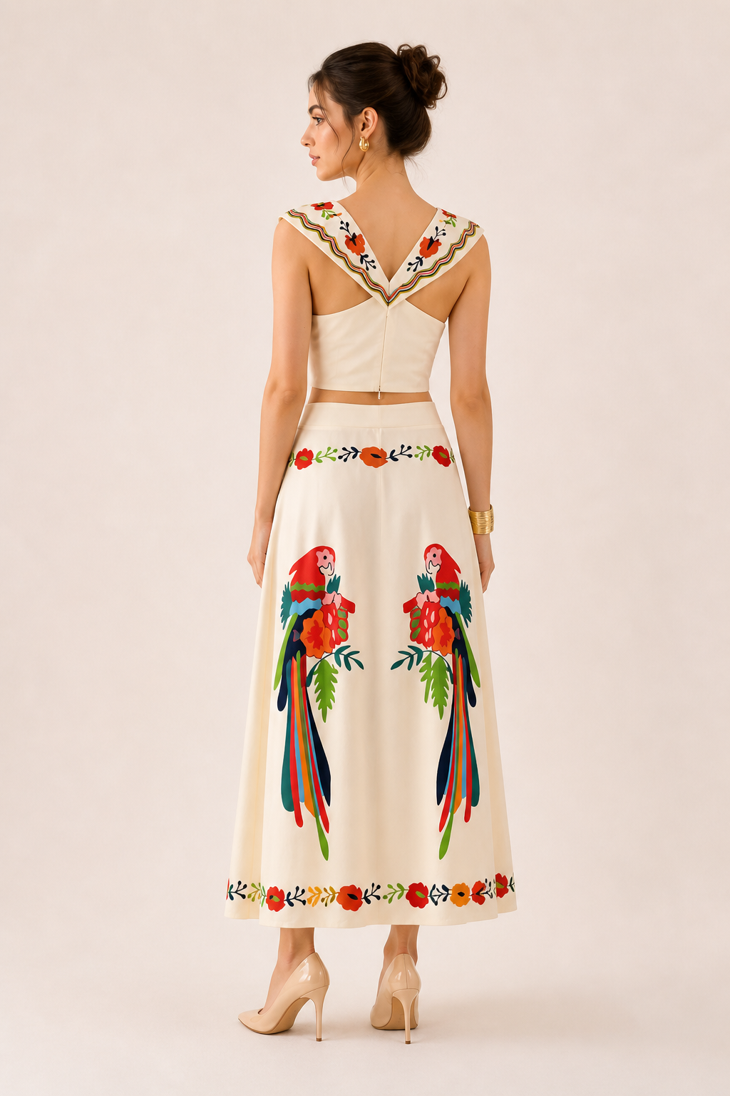 Damesset tropische print korte rok lange rok zomer - Kimberly
