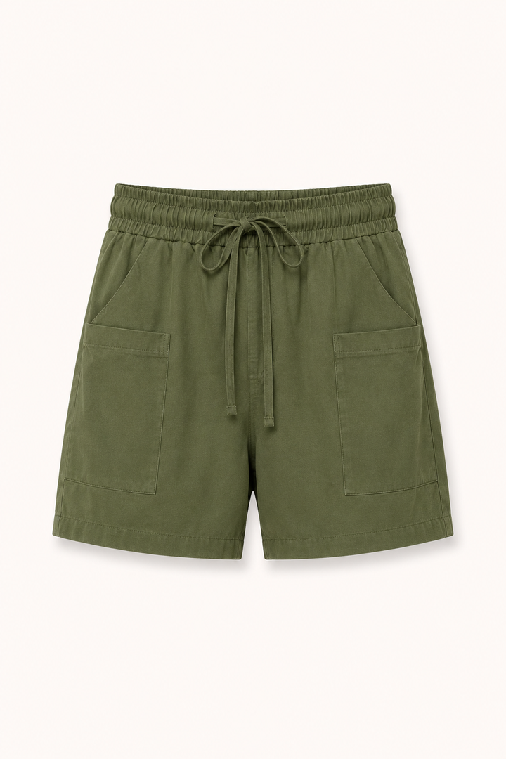 Elastische damesshort met zakken aan de voorkant - Lanni