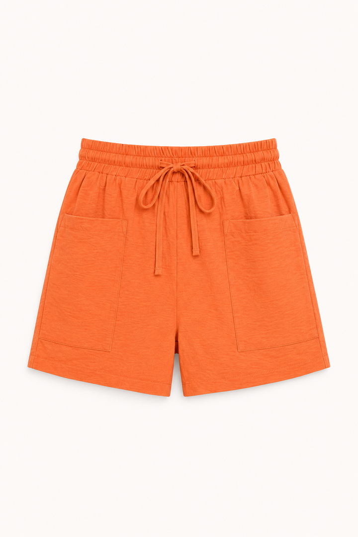 Elastische damesshort met zakken aan de voorkant - Lanni
