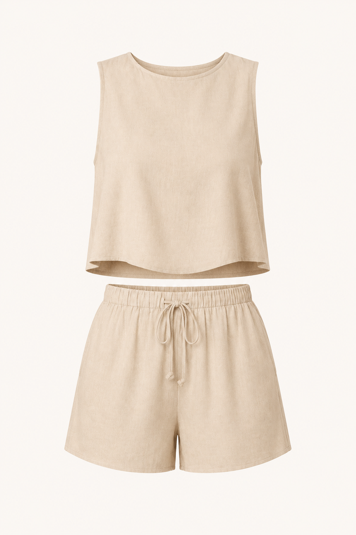 Dames zomerset mouwloos topje en korte broek - Anika