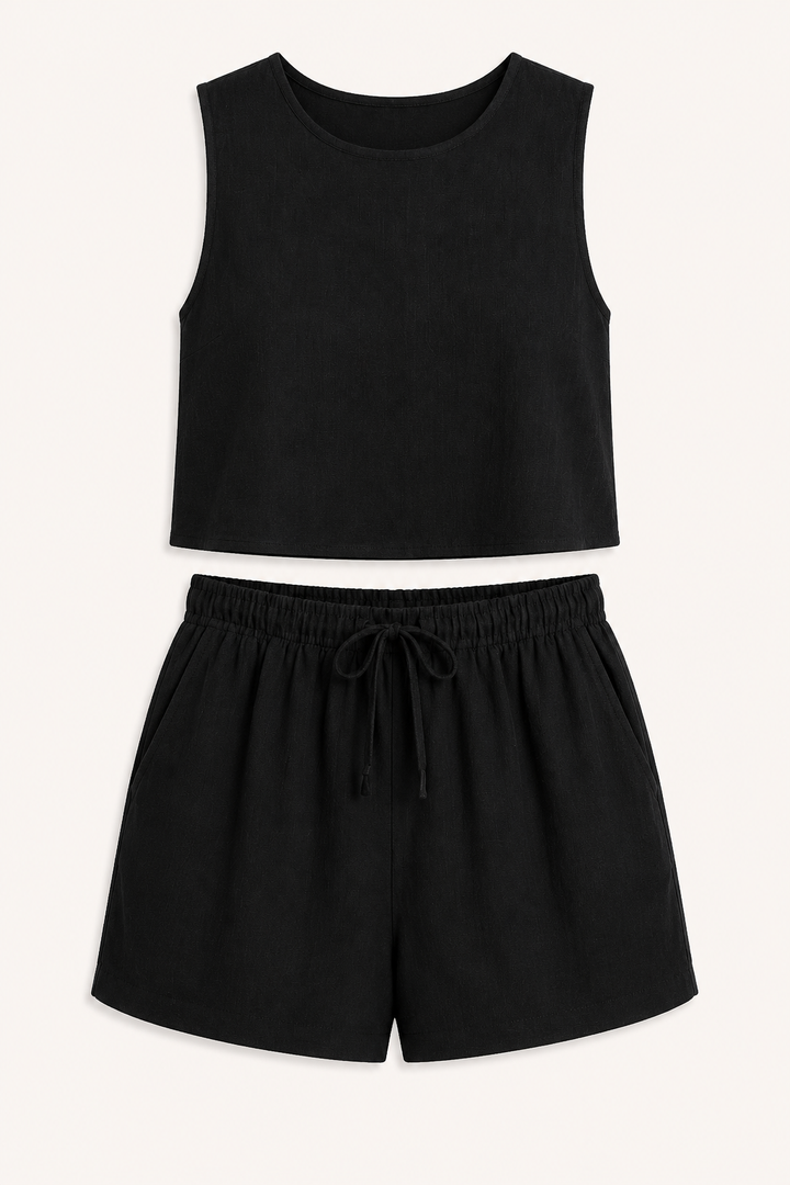 Dames zomerset mouwloos topje en korte broek - Anika
