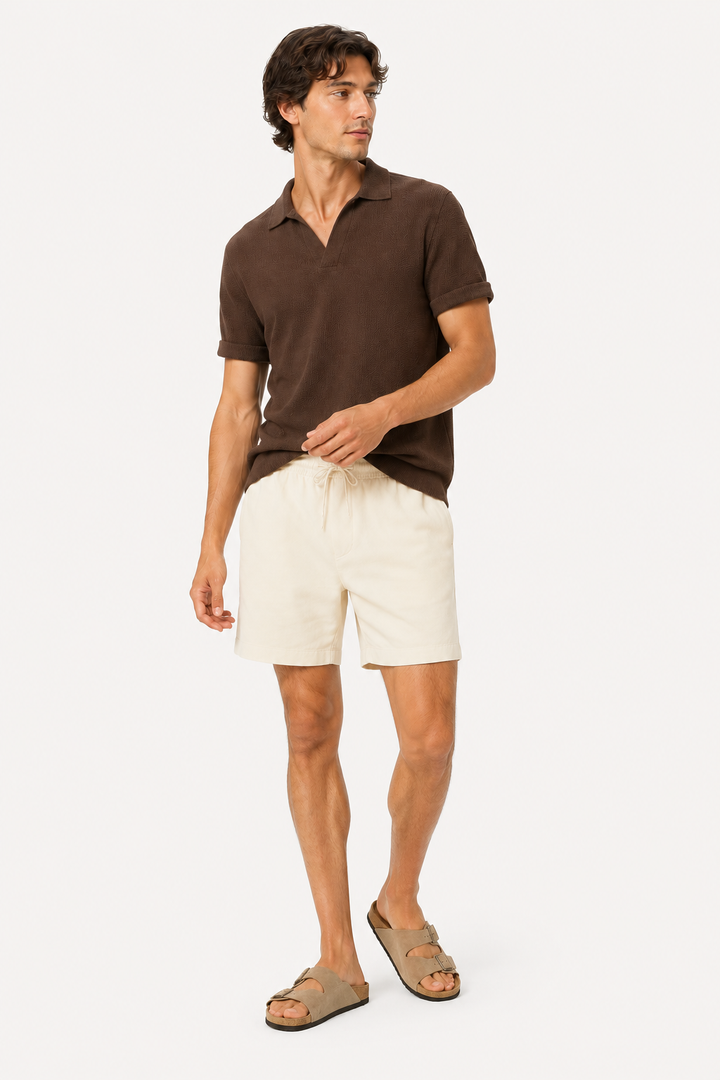Heren casual bermuda met elastische taille en koord - Tarma