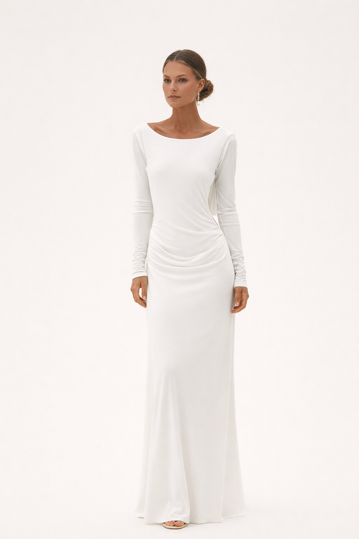Gedrapeerde maxi jurk voor dames - Hanna