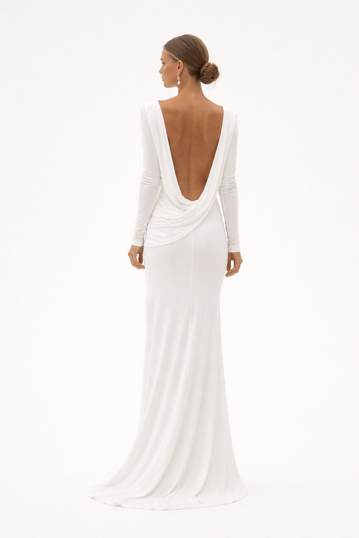 Gedrapeerde maxi jurk voor dames - Hanna