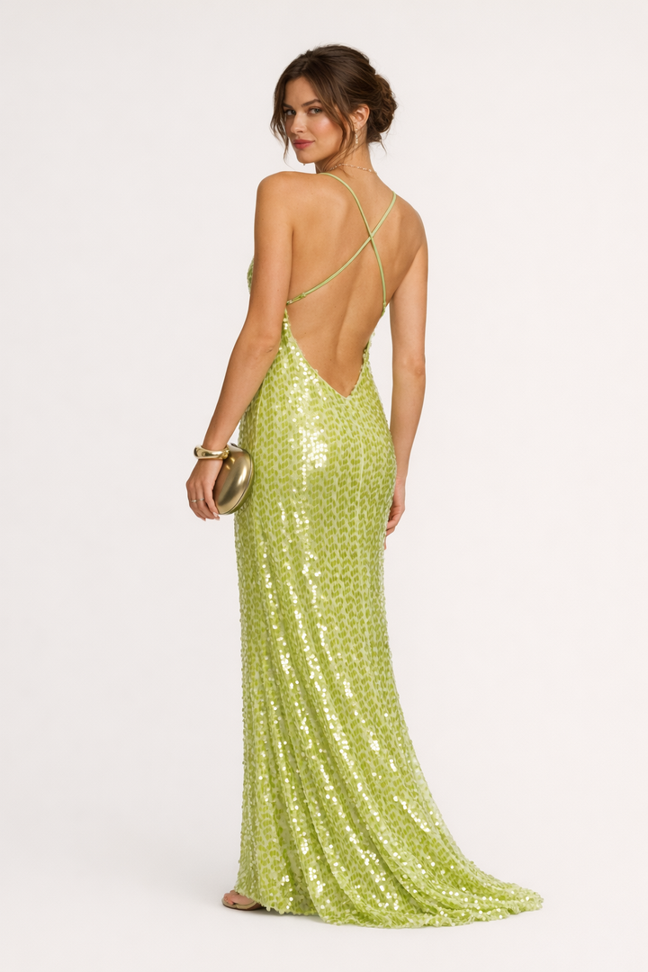 Maxi-jurk met pailletten voor dames - Marlene