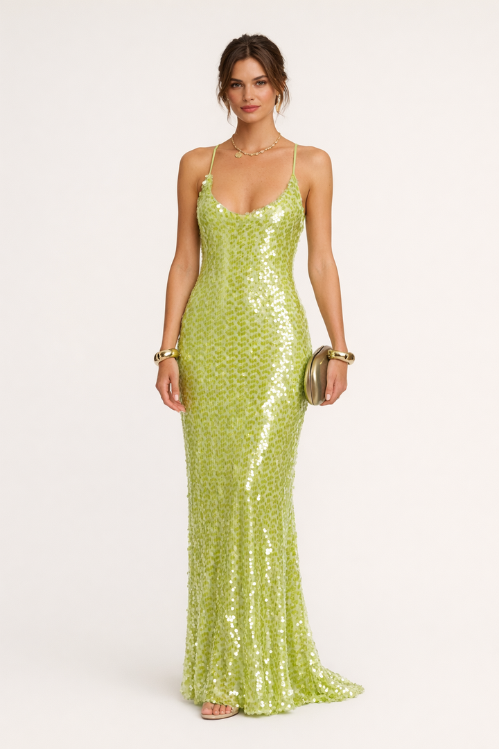 Maxi-jurk met pailletten voor dames - Marlene