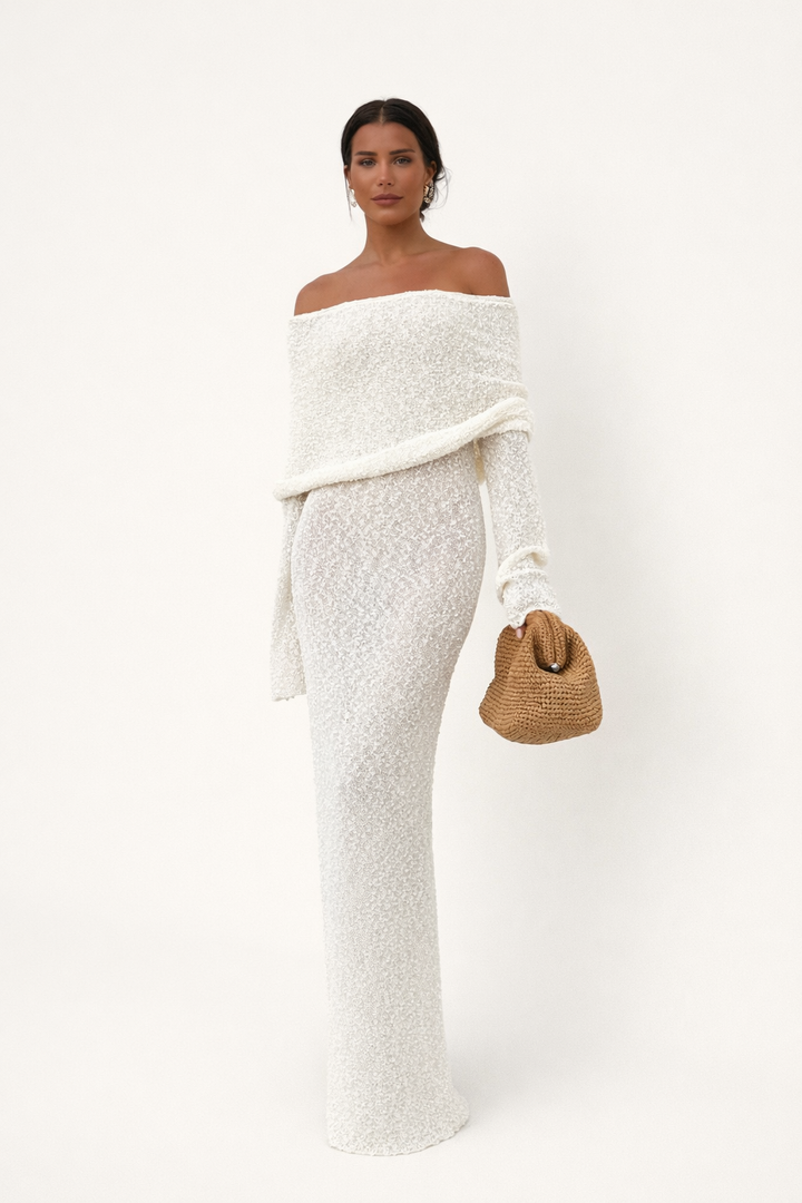 Off-the-shoulder maxi jurk voor dames - Adelheid