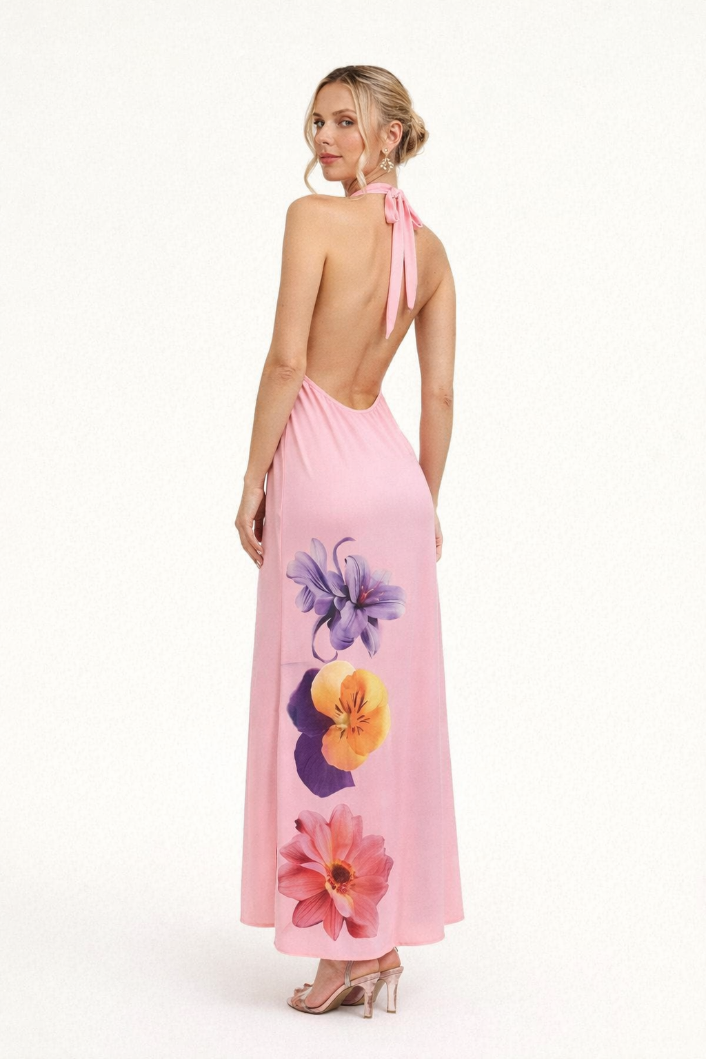 Halter maxi-jurk met diepe halslijn voor dames - Hannelore