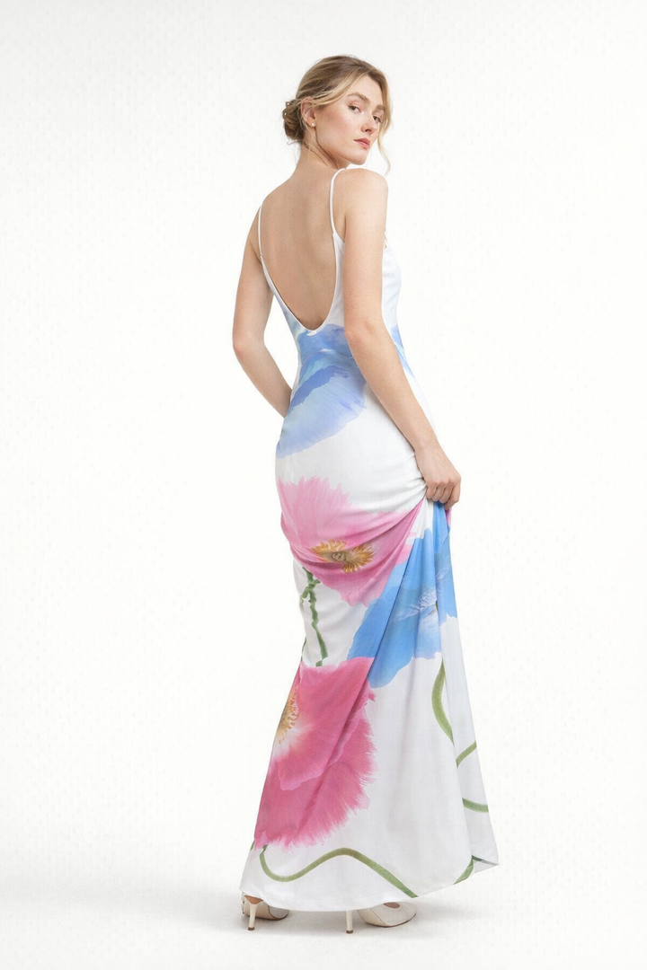 Grote maxi jurk met bloemenprint voor dames - Adelheid