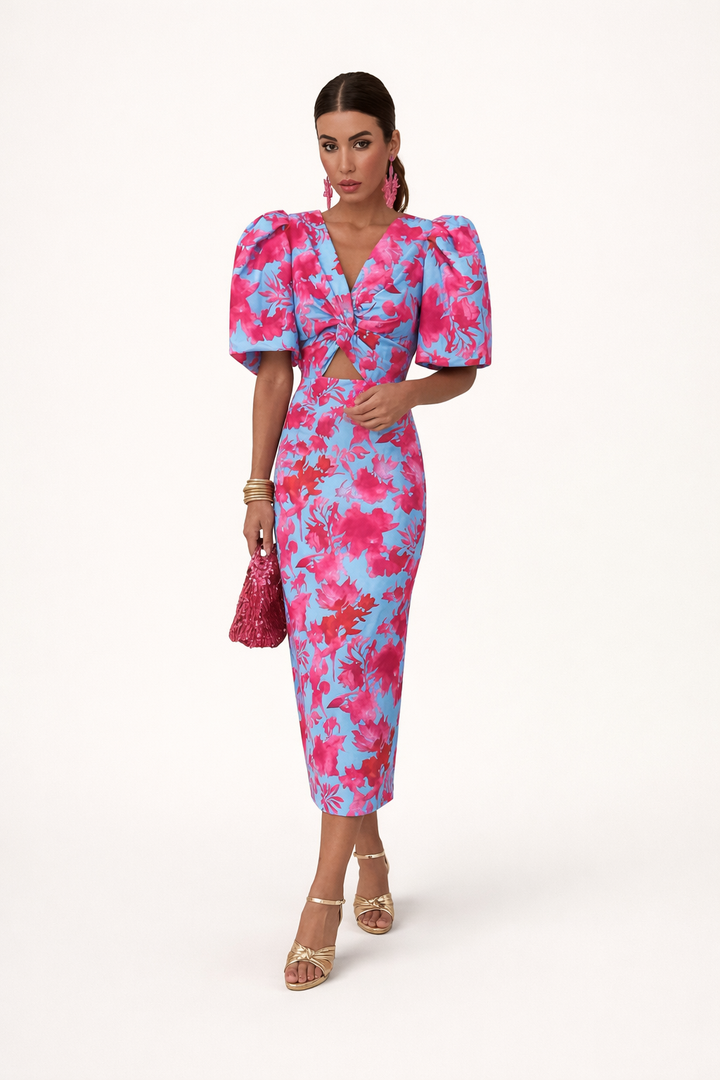 Midi-jurk met bloemenprint voor dames - Amely