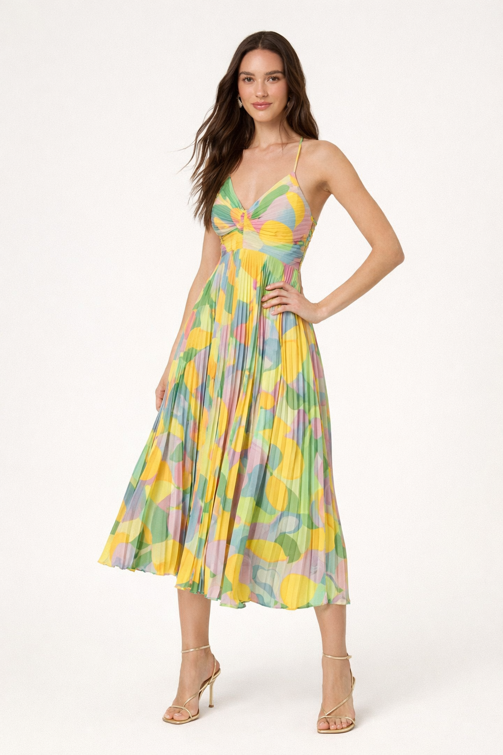 Lichte en frisse midi-jurk voor dames met dunne bandjes - Aranza