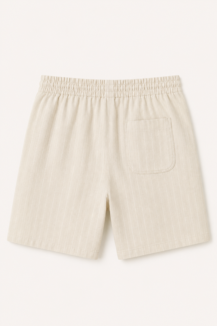 Linnen casual herenbroek met elastisch koord in de taille - Levin