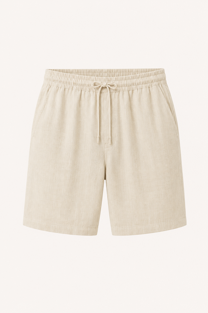 Linnen casual herenbroek met elastisch koord in de taille - Levin