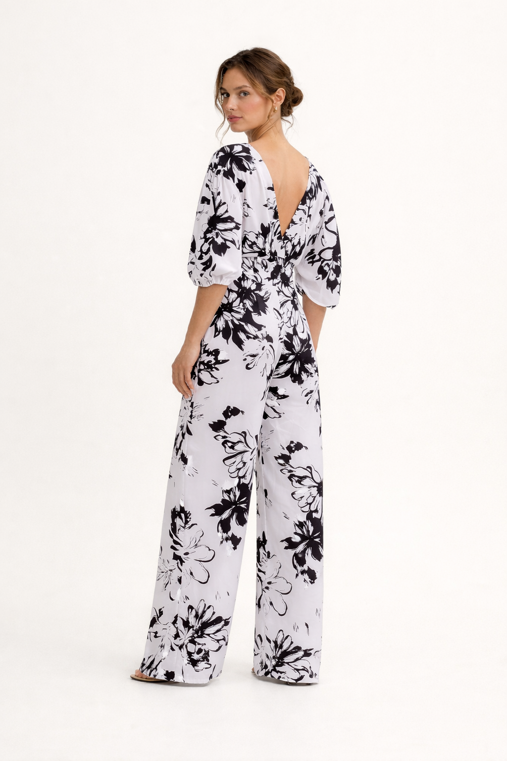 Damesjumpsuit met hoge taille en bloemenprint - Hannelore