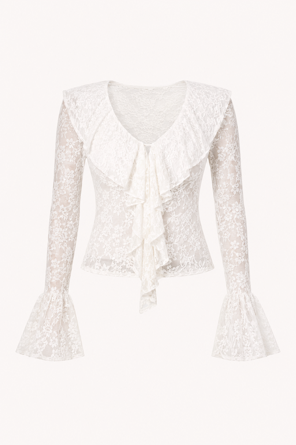 Damesblouse met kanten ruches - Helena