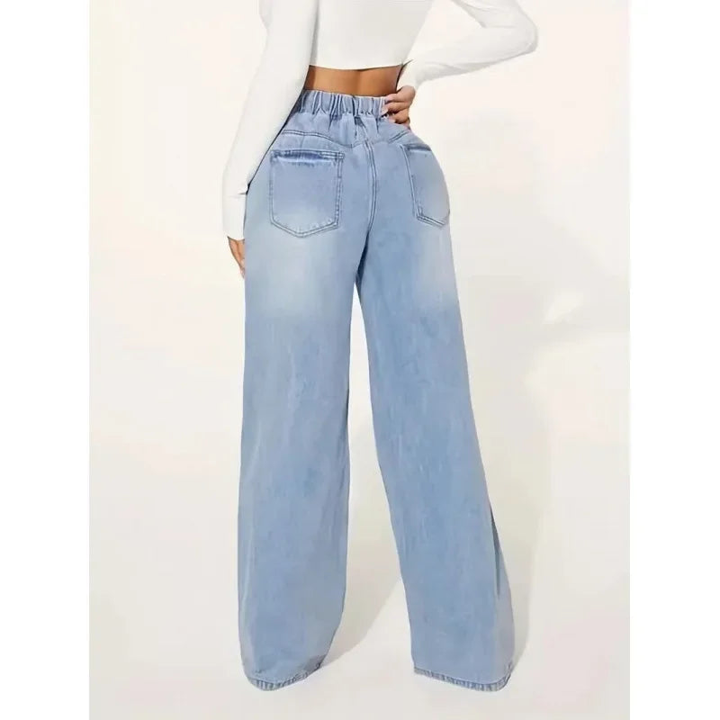 Damesjeans met wijde hoge taille - Amandine