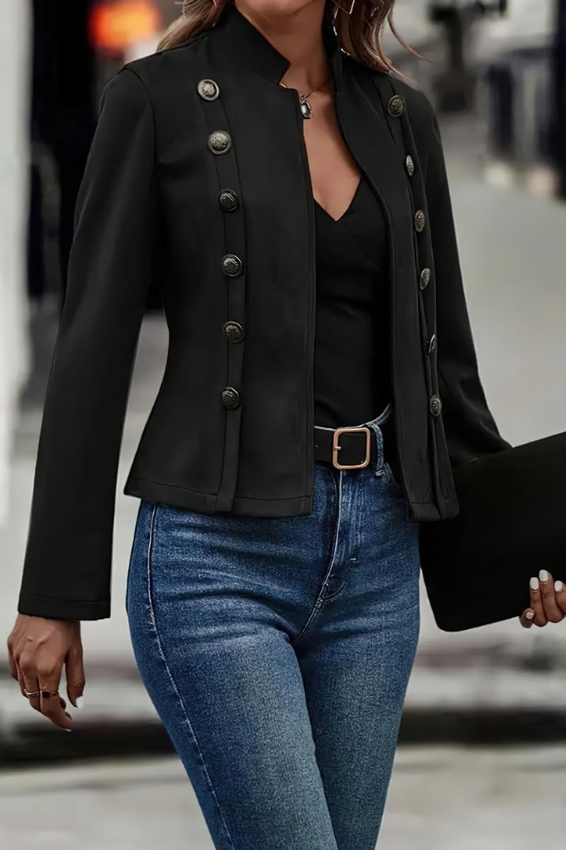 Damesjas van veganistisch leer met knopen - Clarisse