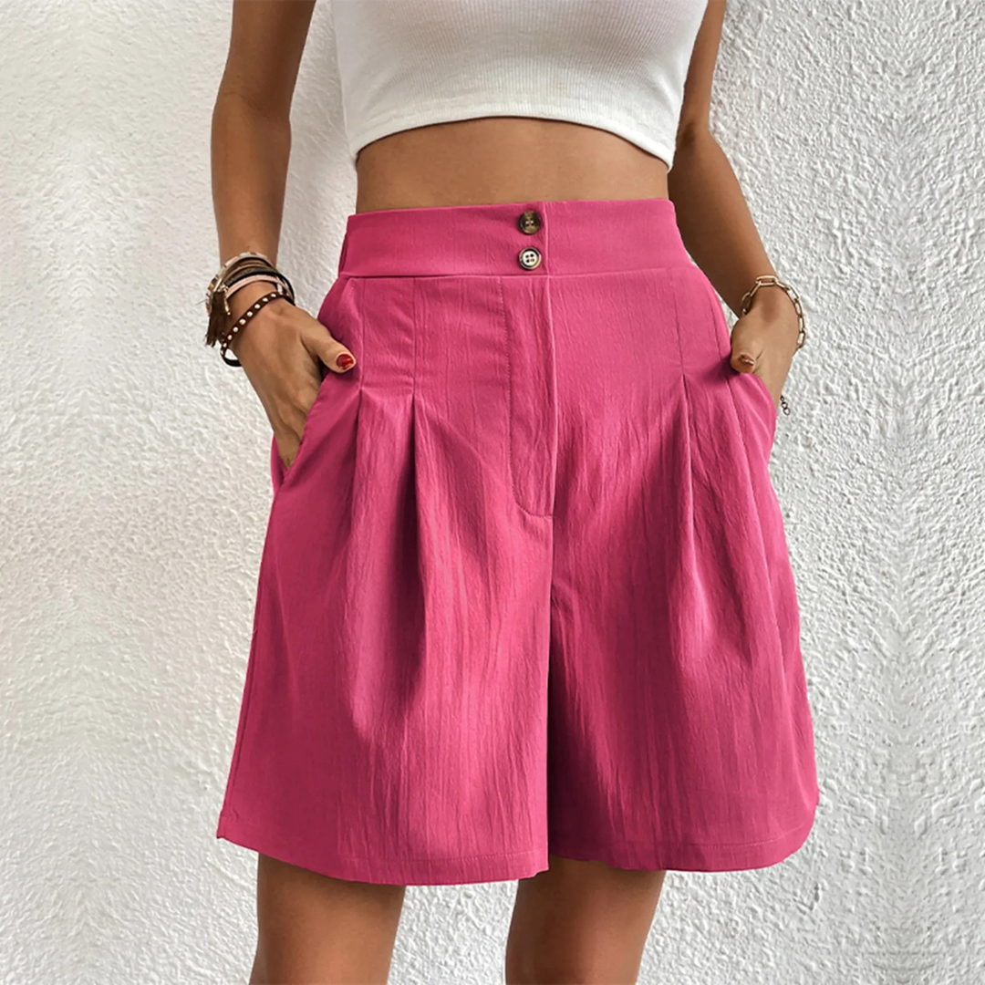 Damesshort met hoge taille en knopen - Mariana