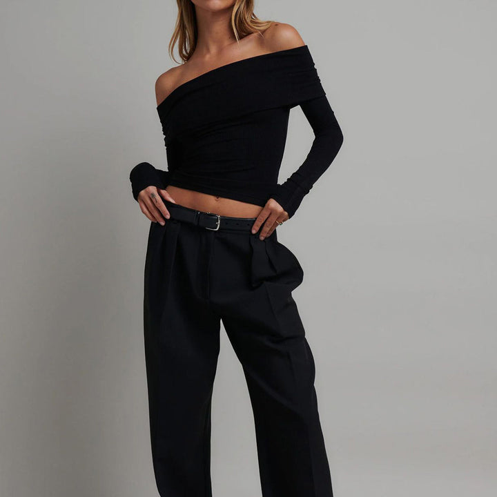 Elegante slanke damestop met lange mouwen - Hannah