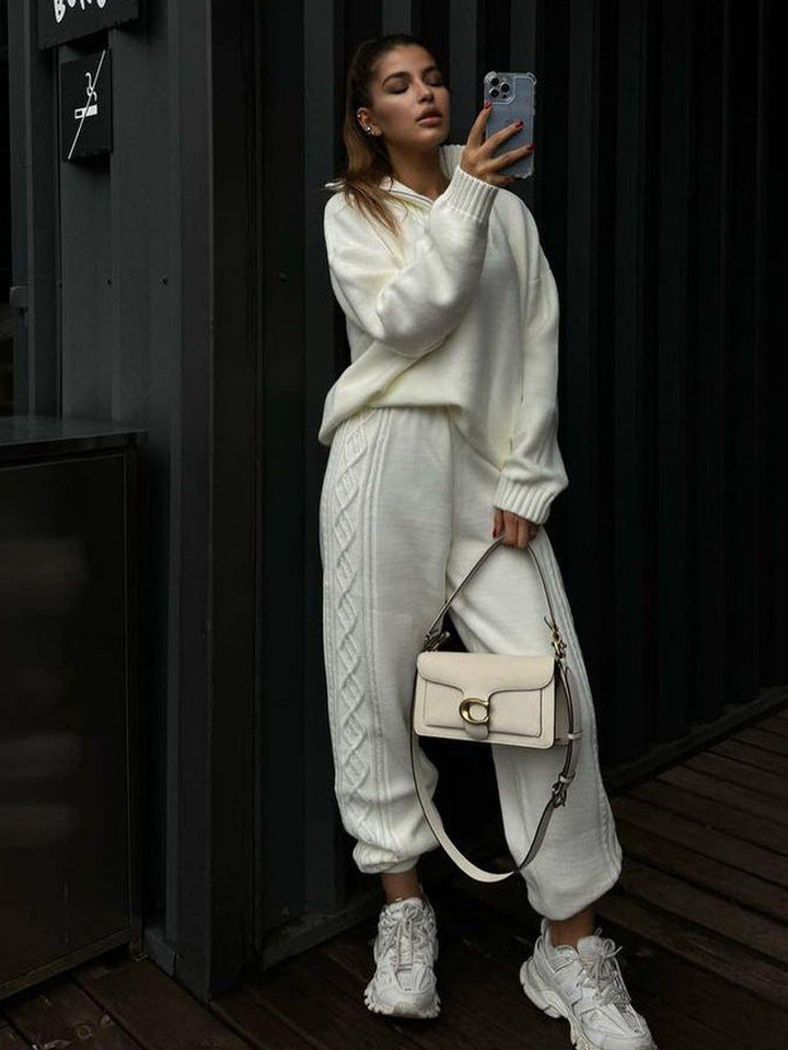 Gebreide damesloungeset met capuchon - Alessia