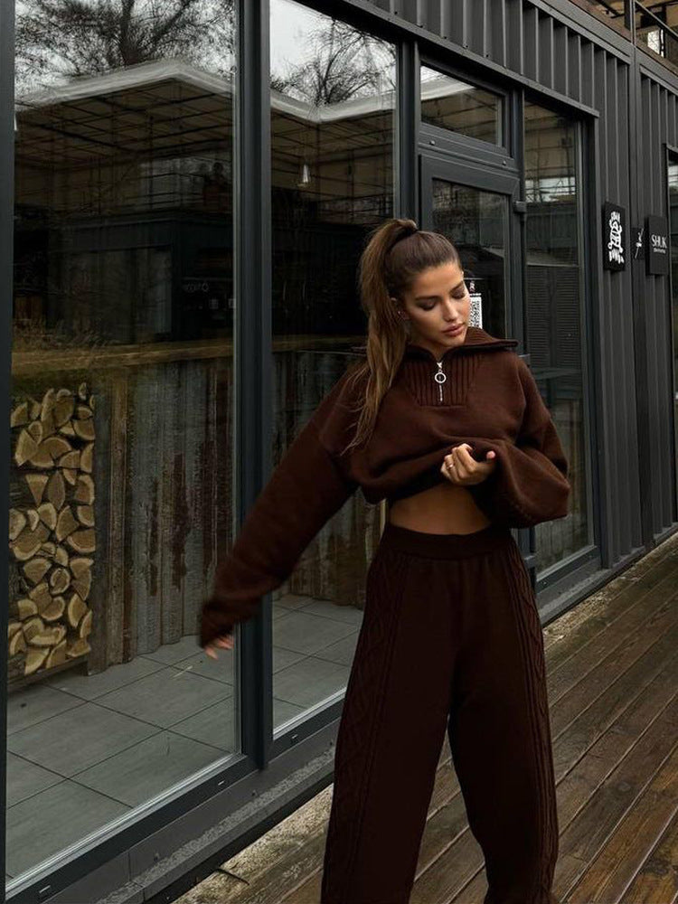 Gebreide damesloungeset met capuchon - Alessia